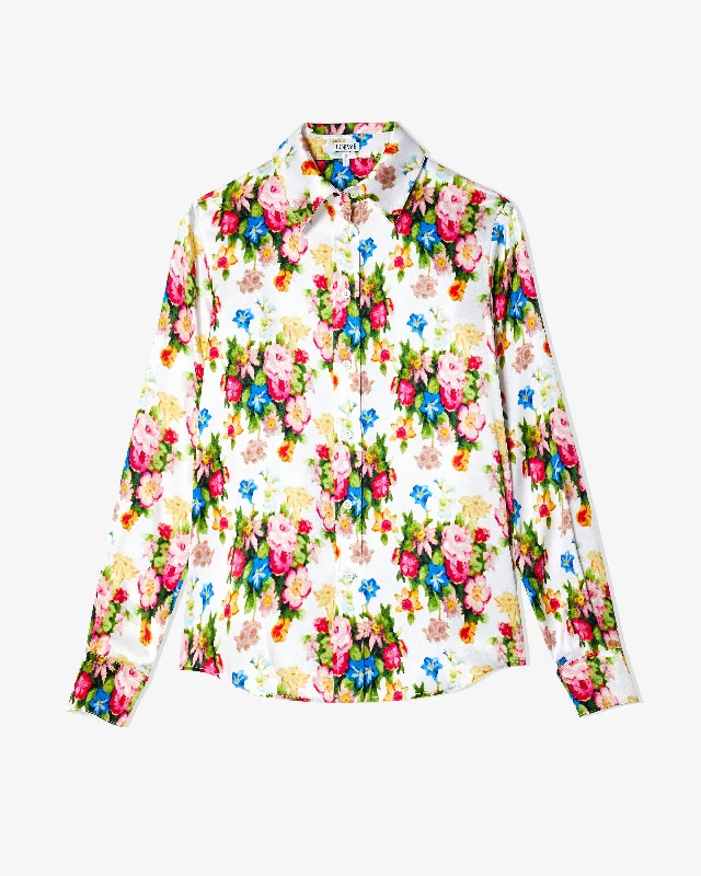 Loewe - Women's Multicolored Shirt - (Multi) Houndstooth Herringbone Solid
