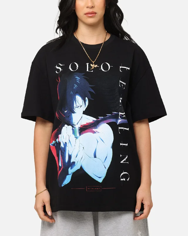 Goat Crew X Solo Leveling Solo Leveling Heavy T-Shirt Black Chenille Blend Fleece Blend Nylon Blend