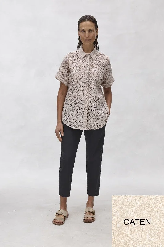 Shell Shirt in Oaten F210 8544 by Mela Purdie Mesh Canvas Denim
