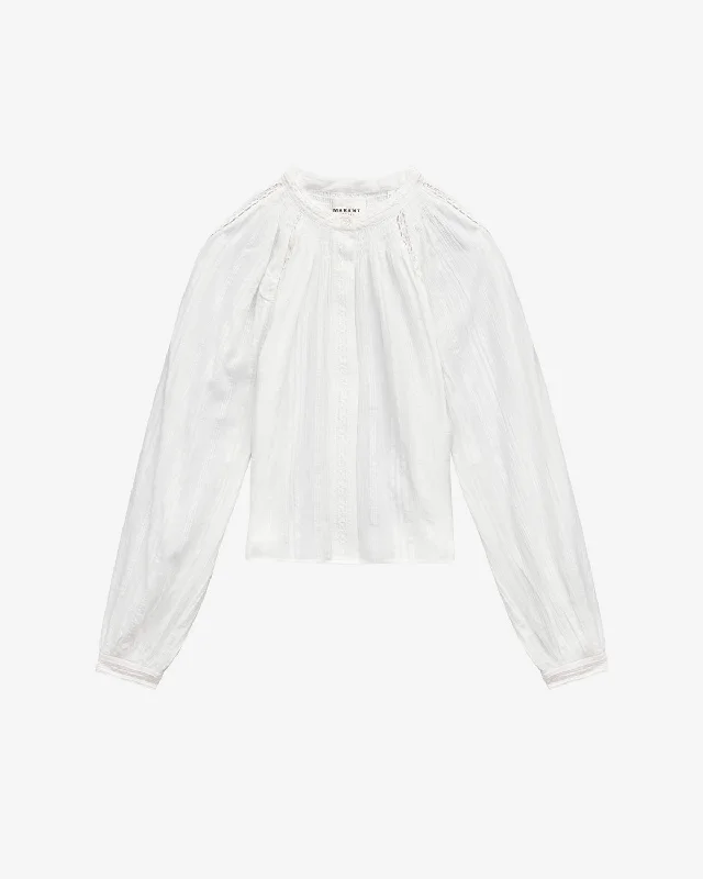 Imayae Shirt V-Neck T-Shirt Long Sleeve Cotton