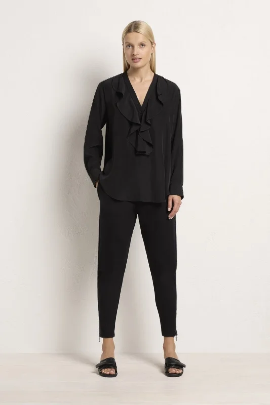 Vine Shirt in Black F67 8279 by Mela Purdie Houndstooth Herringbone Solid