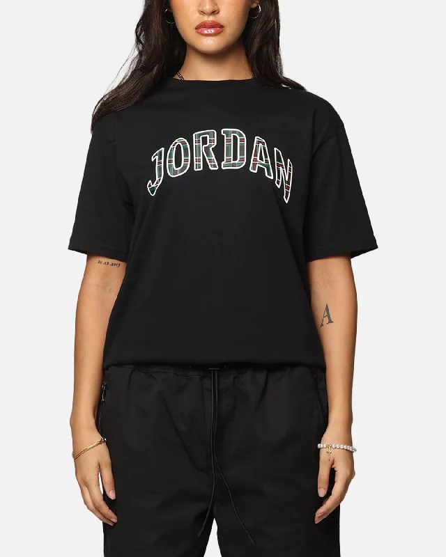 Jordan Women's Graphic T-Shirt Black/Varsity Red Denim Fabric Leather Fabric Suede Fabric Jordan Women's Graphic T-Shirt Black/Varsity Red Denim Fabric Leather Fabric Suede Fabric