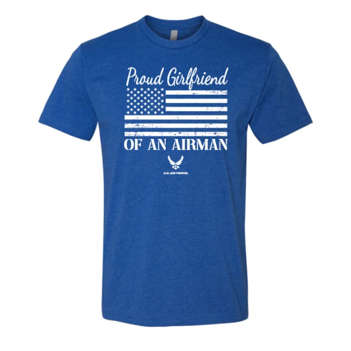 Proud Girlfriend of an Airman | US Air Force T-Shirt Lace Blend Ribbed Blend Corduroy Blend