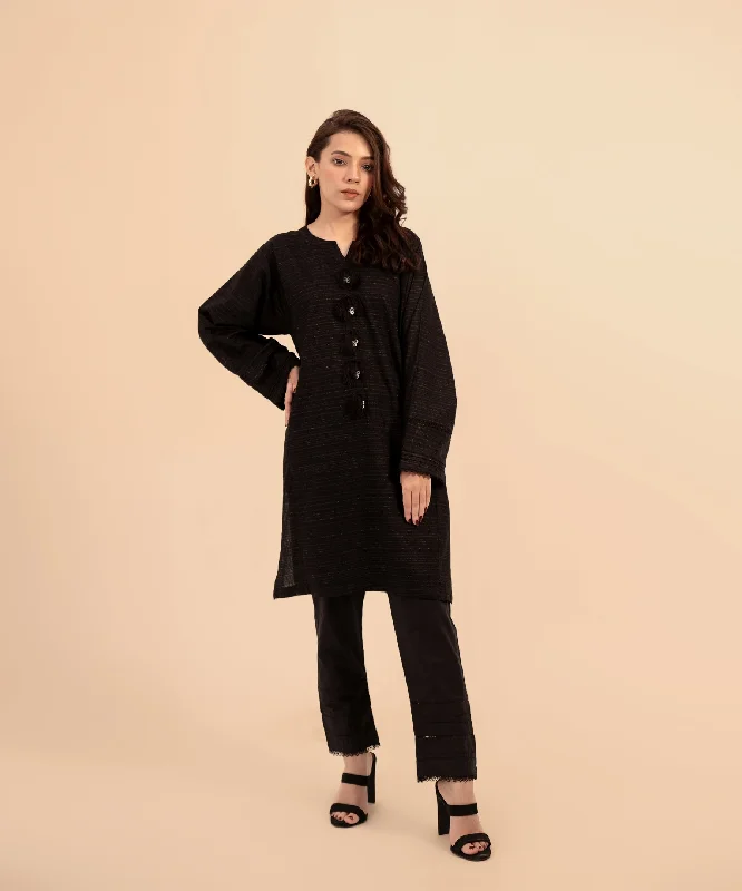 Black solid shirt - LDS 901 Houndstooth Herringbone Solid