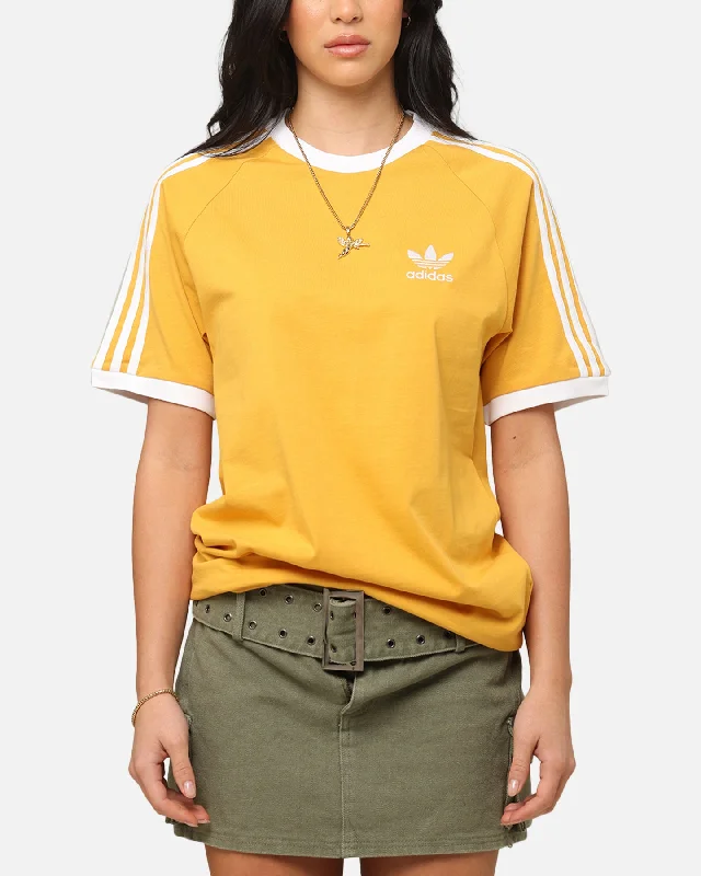 Adidas Classics 3-Stripes T-Shirt Yellow Jersey Fabric Tulle Fabric Batik Fabric