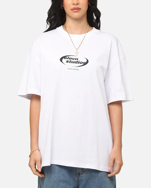 Elevn Clothing Co Worldwide Studios T-Shirt White Hooded Caped Shawl Collar
