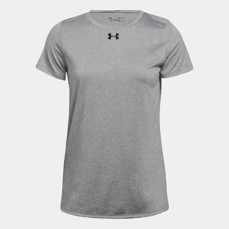 Women's Under Armour Locker 2.0 Short Sleeve Tee Shirt, True Grey Terry Blend Velvet Blend Canvas Blend