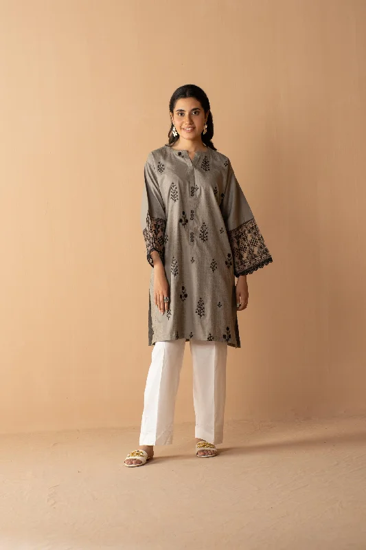 Solid Embroidered Shirt - LDS 880 Faux Fur Fabric Real Fur Fabric Shearling Fabric