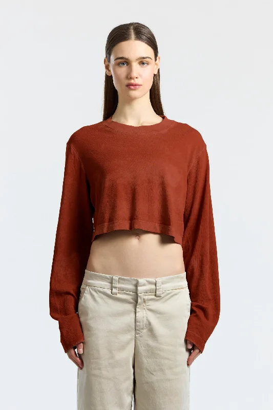 Tokyo Crop Shirt Fleece Nylon Spandex