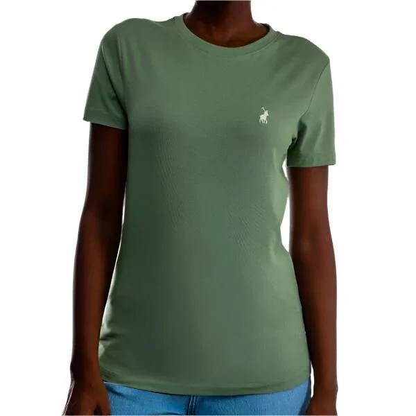 Polo 0048915 Wmn Allie T-Shirt Green Spandex Blend Rayon Blend Denim Blend