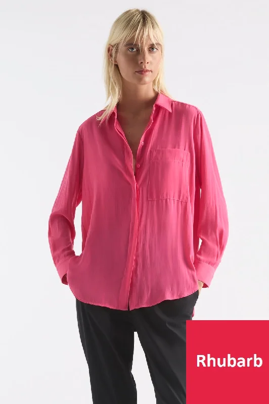 Single Pocket Shirt in Rhubarb F67 7741 by Mela Purdie Hooded Caped Shawl Collar