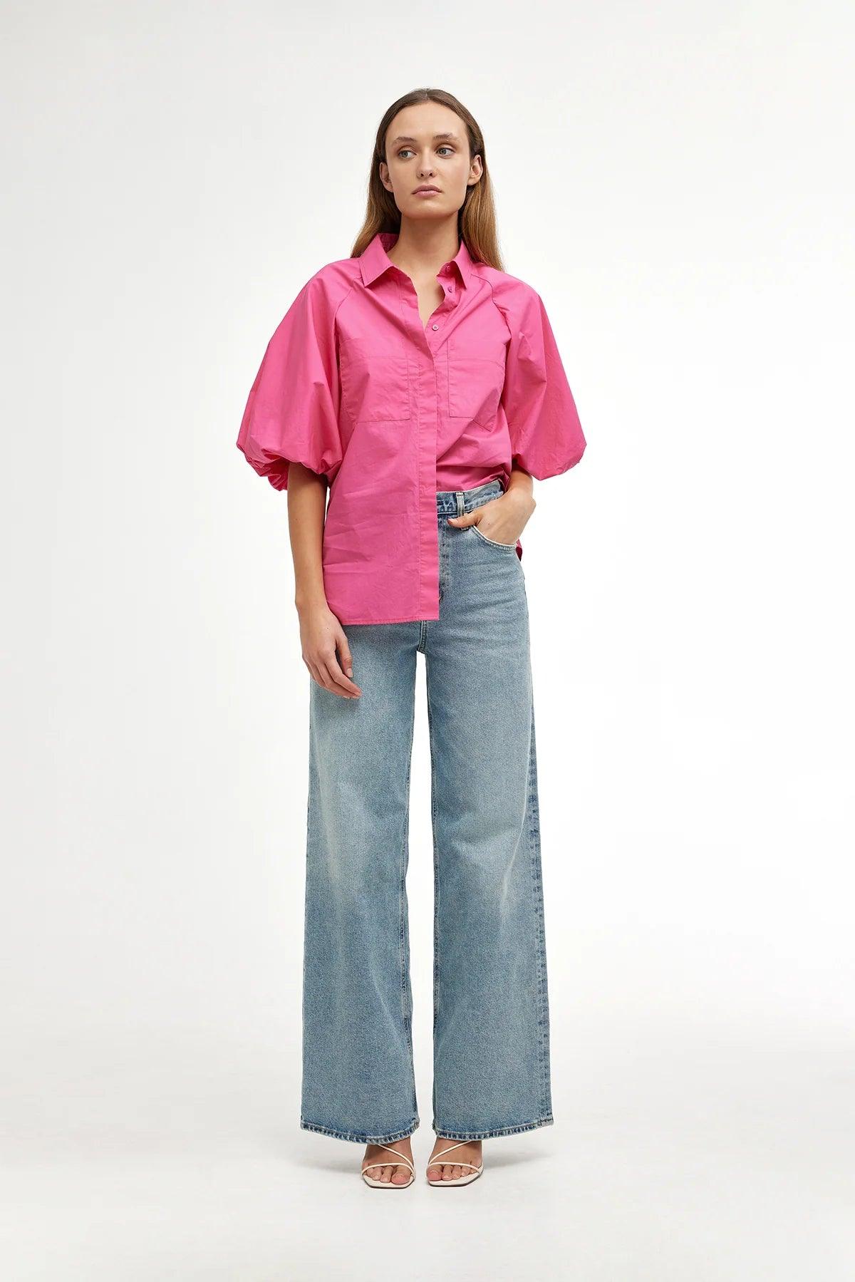 Kinney Zoya Shirt in Primrose Notch Collar Peter Pan Collar Cowl Neck
