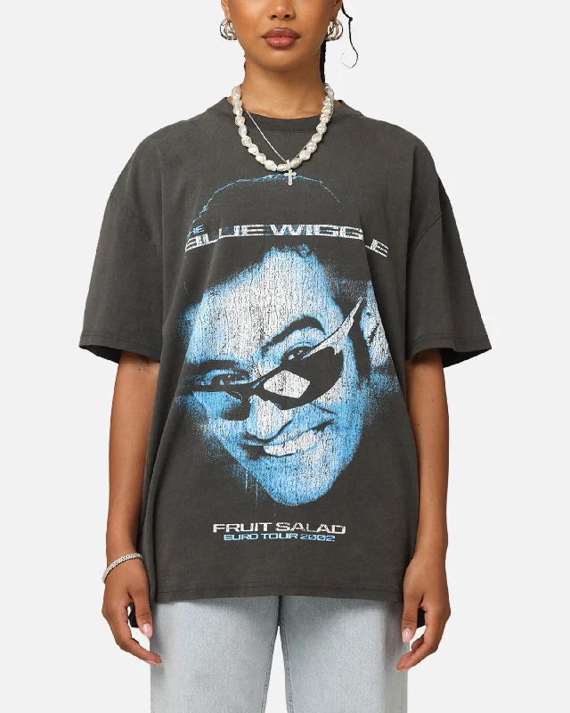 Goat Crew X The Wiggles Blue Wiggle Heavy T-Shirt Black Wash Houndstooth Herringbone Solid