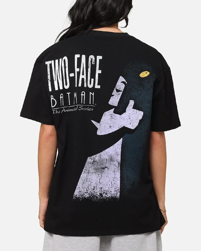 American Thrift X DC Batman Two Face Heavy T-Shirt Black Basic T-Shirt Crew Neck Short Sleeve American Thrift X DC Batman Two Face Heavy T-Shirt Black Basic T-Shirt Crew Neck Short Sleeve