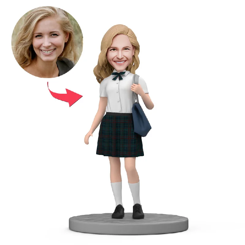 Female JK Wear White Shirt and Plaid skirt Custom Bobblehead with Engraved Text Lace Blend Ribbed Blend Corduroy Blend Female JK Wear White Shirt and Plaid skirt Custom Bobblehead with Engraved Text Lace Blend Ribbed Blend Corduroy Blend