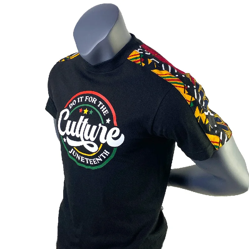 Juneteenth Unisex Black African Print Shirt | Yellow, Black & Red Shoulder Print Detail | Juneteenth | Shoulder Print | African | Unisex Shirt | Cloth & Cord Asymmetrical Pockets Print Juneteenth Unisex Black African Print Shirt | Yellow, Black & Red Shoulder Print Detail | Juneteenth | Shoulder Print | African | Unisex Shirt | Cloth & Cord Asymmetrical Pockets Print