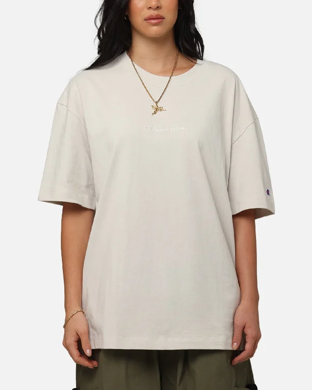 Champion Heritage New Script T-Shirt Sand Striped Floral Plaid