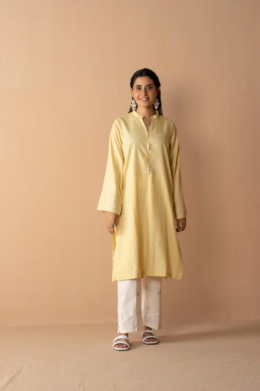 Solid Embroidered Shirt - LDS 879 Satin Fabric Silk Fabric Chiffon Fabric
