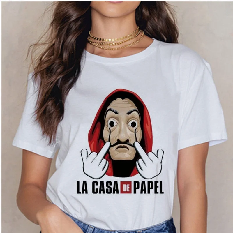 La Casa De Papel Summer 2020 Money Vogue Heist Tshirt The House of Paper T Shirt Casual Dali Mask Woman Tshirt Female Tops Basic T-Shirt Crew Neck Short Sleeve La Casa De Papel Summer 2020 Money Vogue Heist Tshirt The House of Paper T Shirt Casual Dali Mask Woman Tshirt Female Tops Basic T-Shirt Crew Neck Short Sleeve