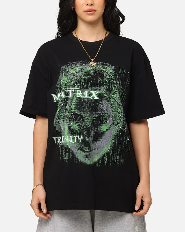 American Thrift X The Matrix Trinity Heavy T-Shirt Black Oversized T-Shirt Spandex breathable American Thrift X The Matrix Trinity Heavy T-Shirt Black Oversized T-Shirt Spandex breathable