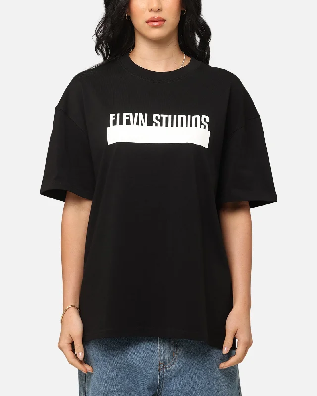 Elevn Clothing Co Blocked Out T-Shirt Black Anti-Pilling Machine Wash Handmade