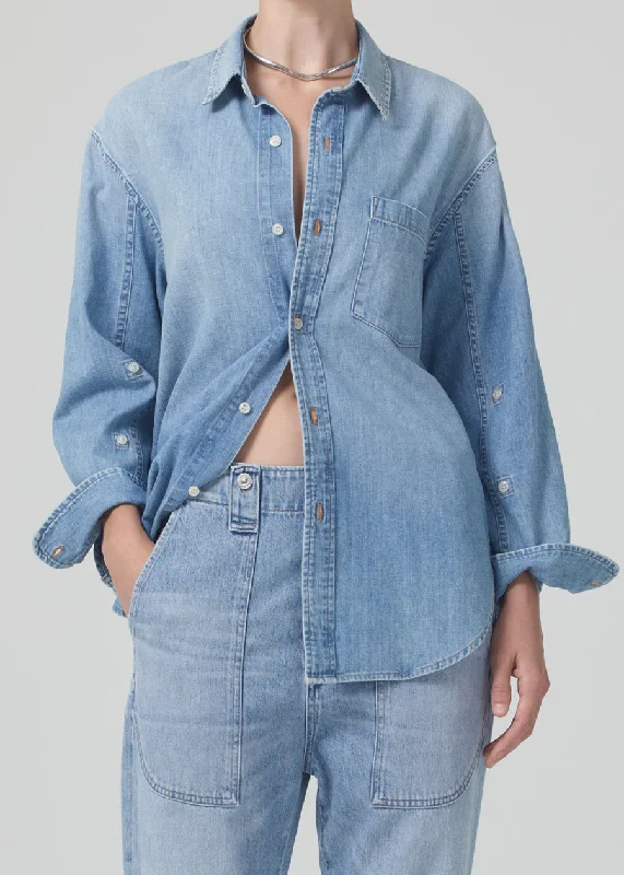 Citizens of Humanity Kayla Shirt in Tide Machine Wash Dry Clean Hand Wash