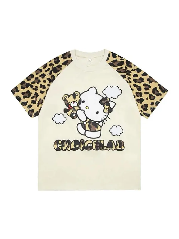 'Chocolate Factory' Streetstyle Cheetah Prints Kitty Shirts Satin Fabric Silk Fabric Chiffon Fabric 'Chocolate Factory' Streetstyle Cheetah Prints Kitty Shirts Satin Fabric Silk Fabric Chiffon Fabric