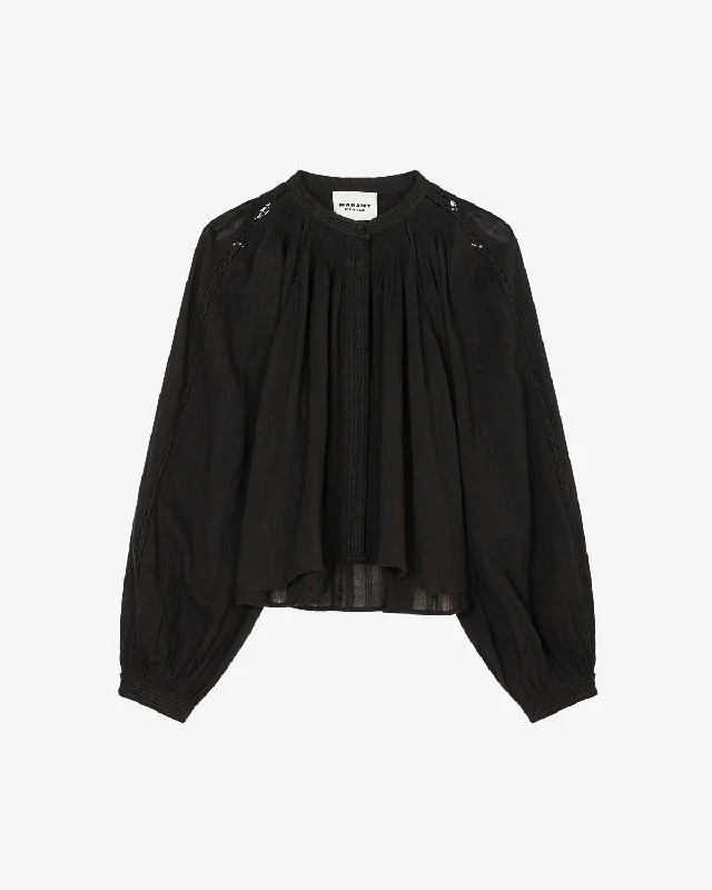 Imayae Shirt Notch Collar Peter Pan Collar Cowl Neck