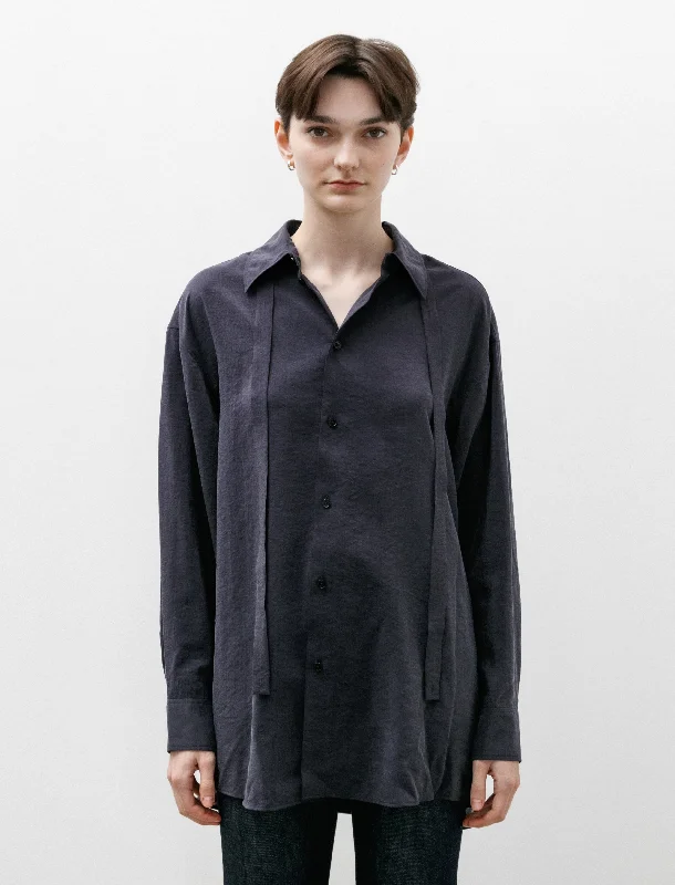 Long Shirt with Ties Midnight Violet Thin T-Shirt Open Front Quick Dry