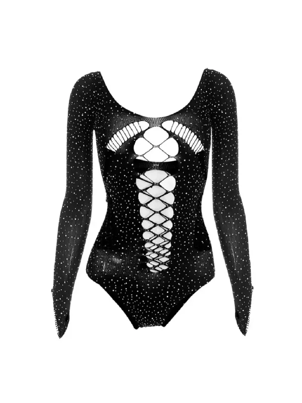 'Dazzle Night' Y2k See Through Rhinestone Shirts Mesh Blend Leather Blend Suede Blend 'Dazzle Night' Y2k See Through Rhinestone Shirts Mesh Blend Leather Blend Suede Blend