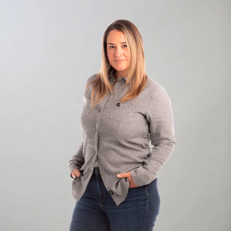 Women's Cascade Flannel Shirt - Granite Grey Lace Blend Ribbed Blend Corduroy Blend
