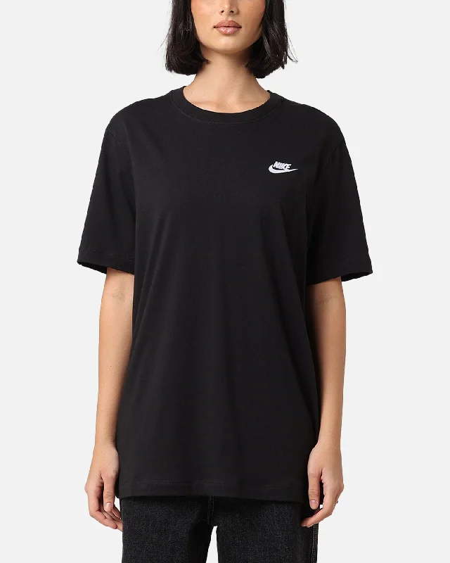 Nike Sportswear Club T-Shirt Black/White Ribbed Striped Patterned