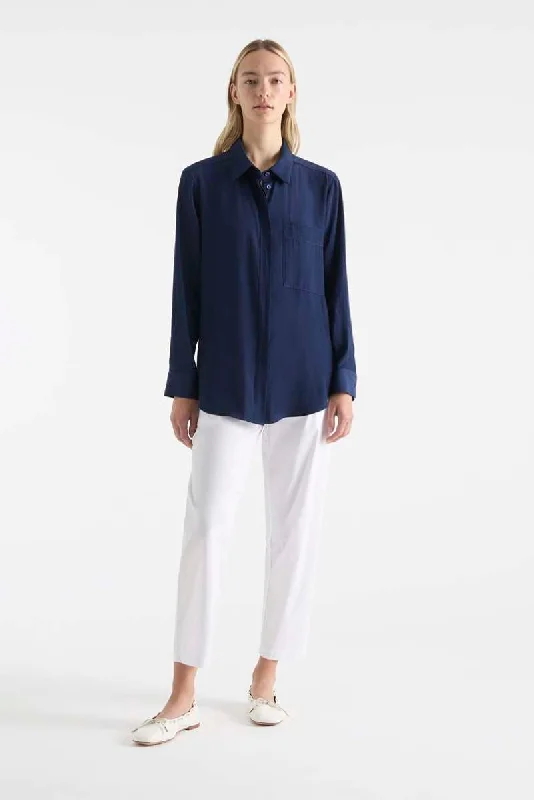 Single Pocket Shirt in Denim F67 7741 by MELA PURDIE Mesh Blend Leather Blend Suede Blend Single Pocket Shirt in Denim F67 7741 by MELA PURDIE Mesh Blend Leather Blend Suede Blend