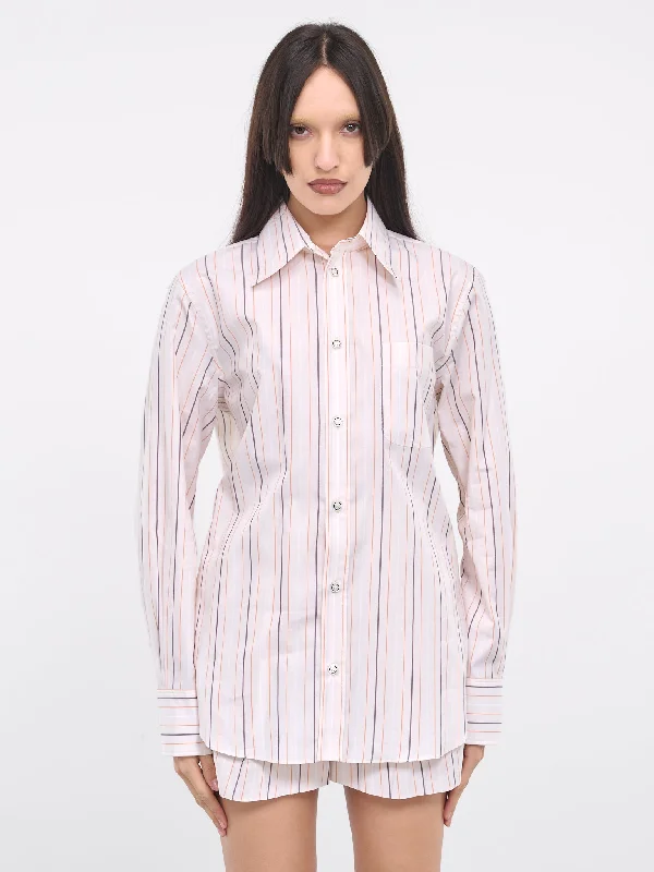 Striped Shirt (CAMA0103S4-UTC313-IVORY) Layered Multi-layer Single Layer