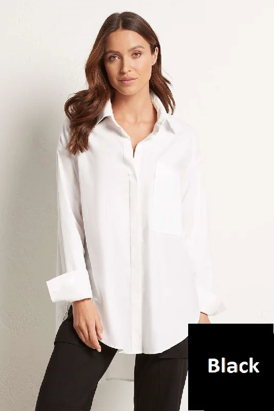 Relaxed Pocket Shirt in Black F65 8101 by Mela Purdie Front Pockets Side Pockets Patch Pockets Relaxed Pocket Shirt in Black F65 8101 by Mela Purdie Front Pockets Side Pockets Patch Pockets