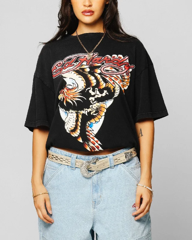 Ed Hardy Motor Cycle Club T-Shirt Black Acidwash Nylon Fabric Polyester Fabric Spandex Fabric Ed Hardy Motor Cycle Club T-Shirt Black Acidwash Nylon Fabric Polyester Fabric Spandex Fabric