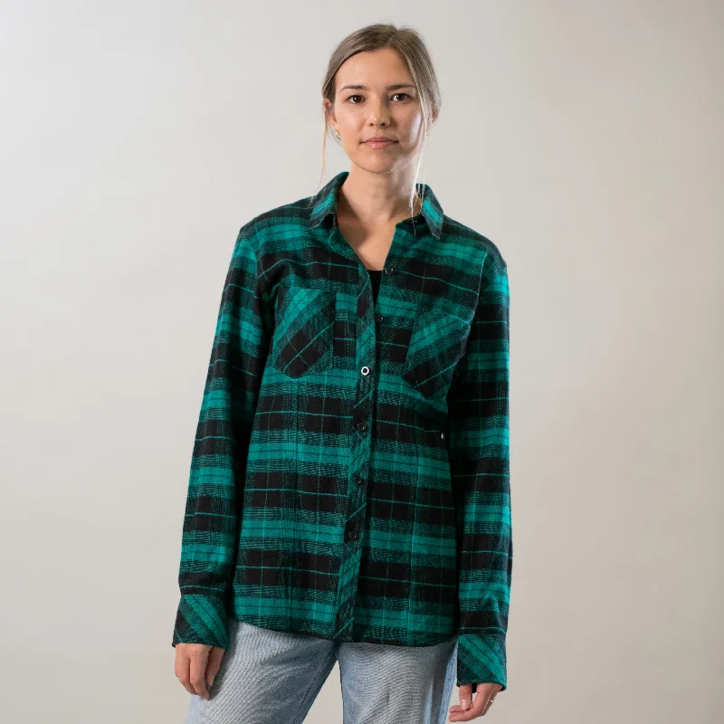 Women's Every Day Flannel Shirt- Harbor Black Cozy Warm Stylish