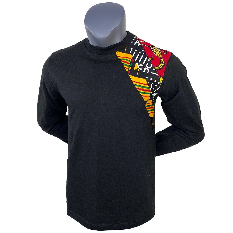 Men's Unisex African Print Shoulder Detail T-Shirt | Red, Yellow, Black, Green | Black History Month T-Shirt | Male - UNISEX African Shirt |Cloth & Cord Collared T-Shirt Boat Neck A-Line Men's Unisex African Print Shoulder Detail T-Shirt | Red, Yellow, Black, Green | Black History Month T-Shirt | Male - UNISEX African Shirt |Cloth & Cord Collared T-Shirt Boat Neck A-Line