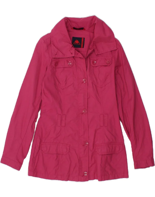 KAPPA Womens Utility Jacket UK 14 Medium Pink Cotton Satin Jacket Silk Jacket Chiffon Jacket KAPPA Womens Utility Jacket UK 14 Medium Pink Cotton Satin Jacket Silk Jacket Chiffon Jacket