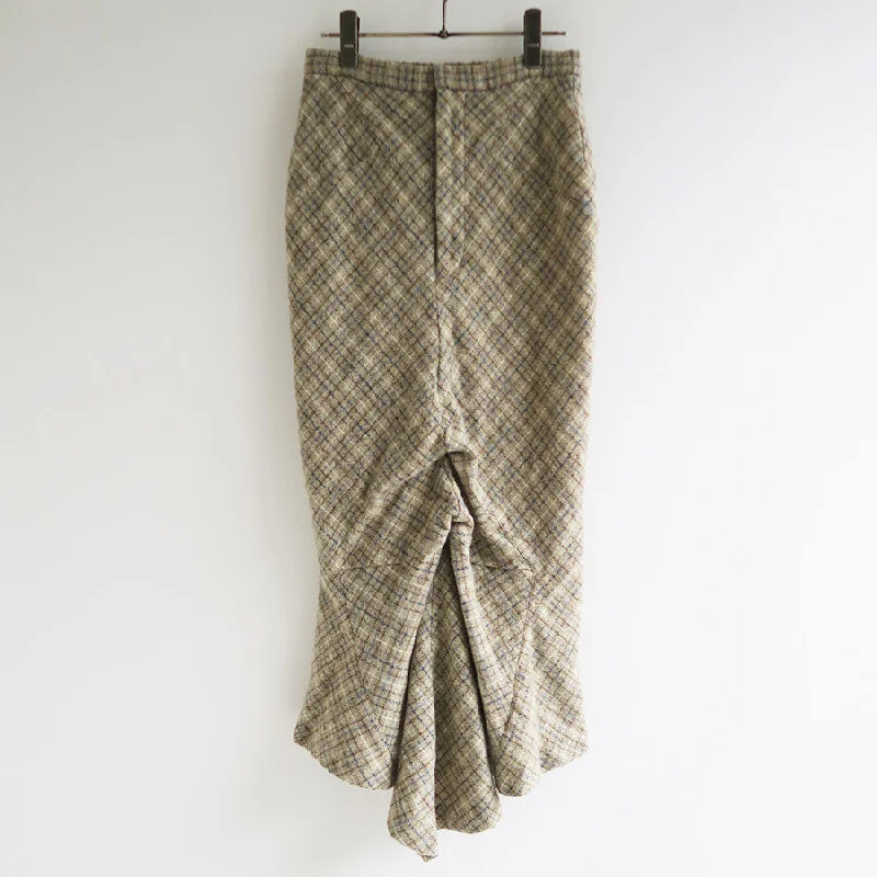 【FUMIKA UCHIDA/フミカウチダ】 <br>PLAID TWEED HOBBLE SKIRT <br>U-SK002 velvet skirt luxurious