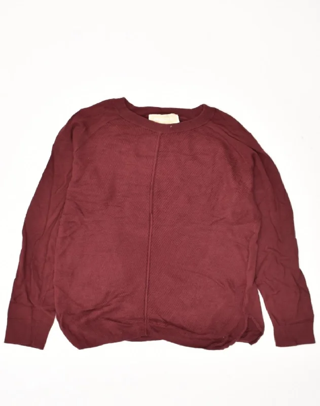 MICHAEL KORS Womens Crew Neck Jumper Sweater UK 14 Medium Maroon Cotton Chenille Fabric Brocade Fabric Lace Fabric MICHAEL KORS Womens Crew Neck Jumper Sweater UK 14 Medium Maroon Cotton Chenille Fabric Brocade Fabric Lace Fabric