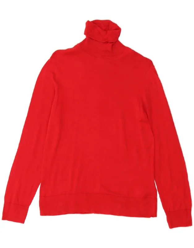 CHAPS Womens Roll Neck Jumper Sweater UK 16 Large Red Cotton Spandex Blend Rayon Blend Denim Blend CHAPS Womens Roll Neck Jumper Sweater UK 16 Large Red Cotton Spandex Blend Rayon Blend Denim Blend