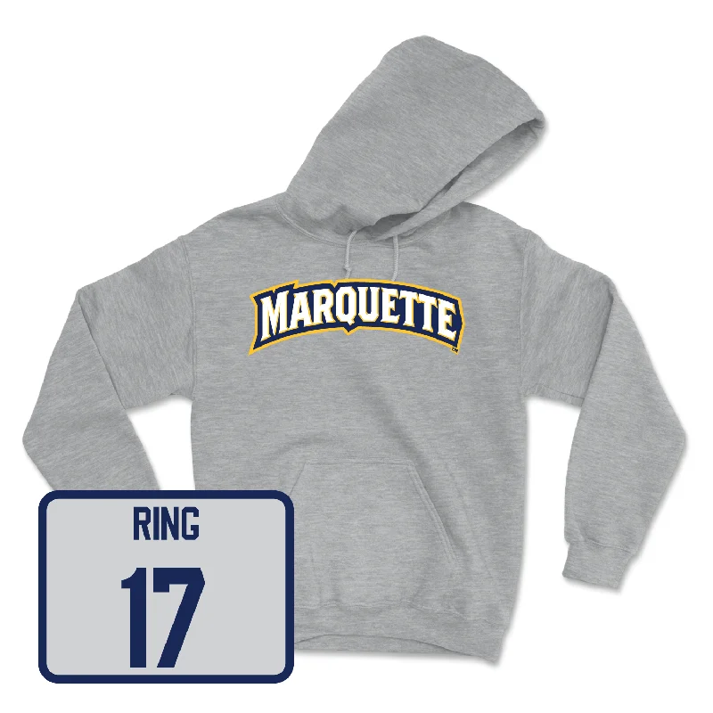 Sport Grey Women's Volleyball Wordmark Hoodie - Morgan Daugherty Hoodie with Stripes Bold Sporty