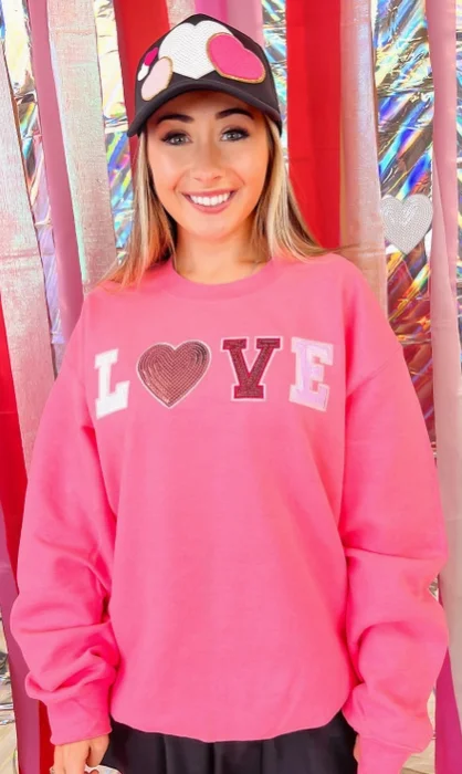 Big Heart Love Sequin Valentine Graphic Sweatshirt Hoodie with V-Neck Classic Versatile Big Heart Love Sequin Valentine Graphic Sweatshirt Hoodie with V-Neck Classic Versatile