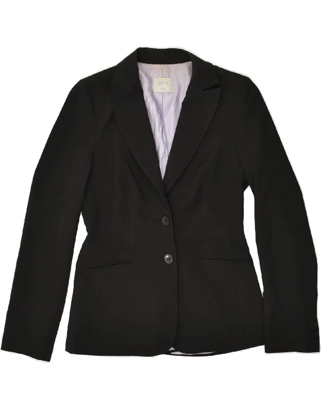 OASIS Womens 2 Button Blazer Jacket UK 10 Small  Black Polyester Jacket Blazer Coat