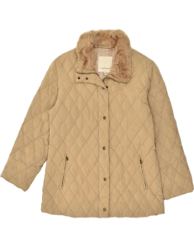 HENRY COTTONS Womens Quilted Jacket IT 46 Large Beige Faux Fur Jacket Real Fur Jacket Shearling Jacket HENRY COTTONS Womens Quilted Jacket IT 46 Large Beige Faux Fur Jacket Real Fur Jacket Shearling Jacket