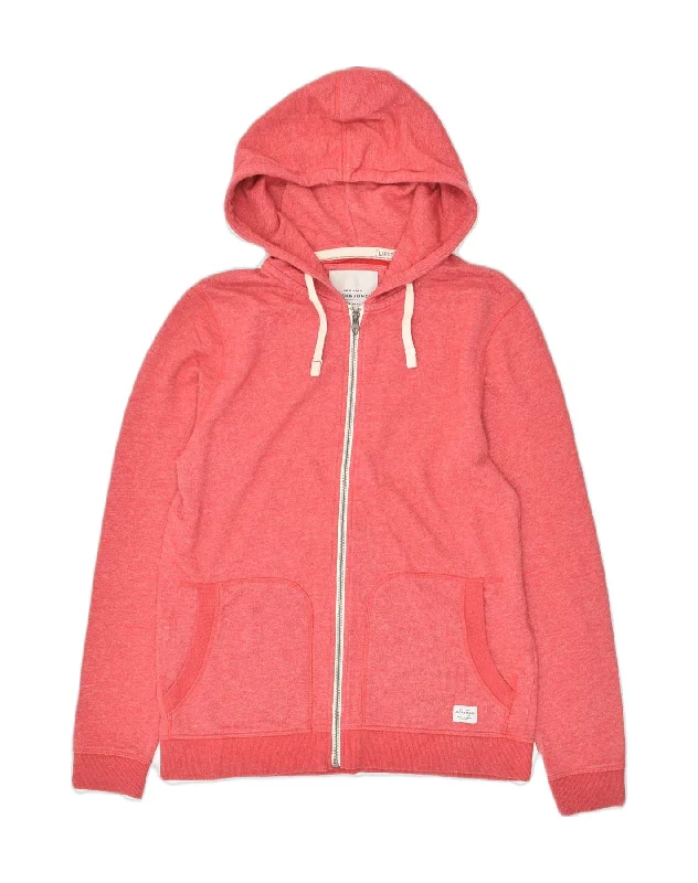 JACK & JONES Womens Zip Hoodie Sweater UK 14 Large Red Cotton Sequined Glittery Shiny JACK & JONES Womens Zip Hoodie Sweater UK 14 Large Red Cotton Sequined Glittery Shiny