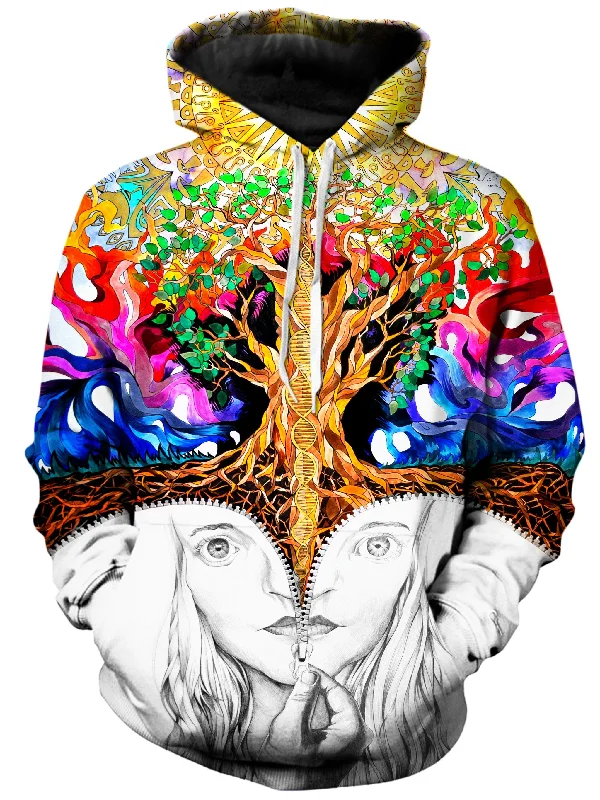 Unzipped Self Portrait Unisex Hoodie Hoodie with Monochrome Minimalist Simple