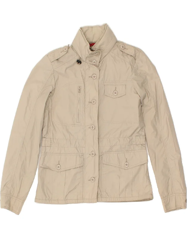 KAPPA Womens Hooded Military Jacket UK 6 XS Beige Polyamide Rayon Fabric Velvet Fabric Corduroy Fabric KAPPA Womens Hooded Military Jacket UK 6 XS Beige Polyamide Rayon Fabric Velvet Fabric Corduroy Fabric
