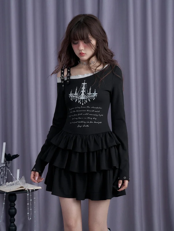 Nightmare Off-shoulder Cake Dress SAG0200 Tunics Custom made